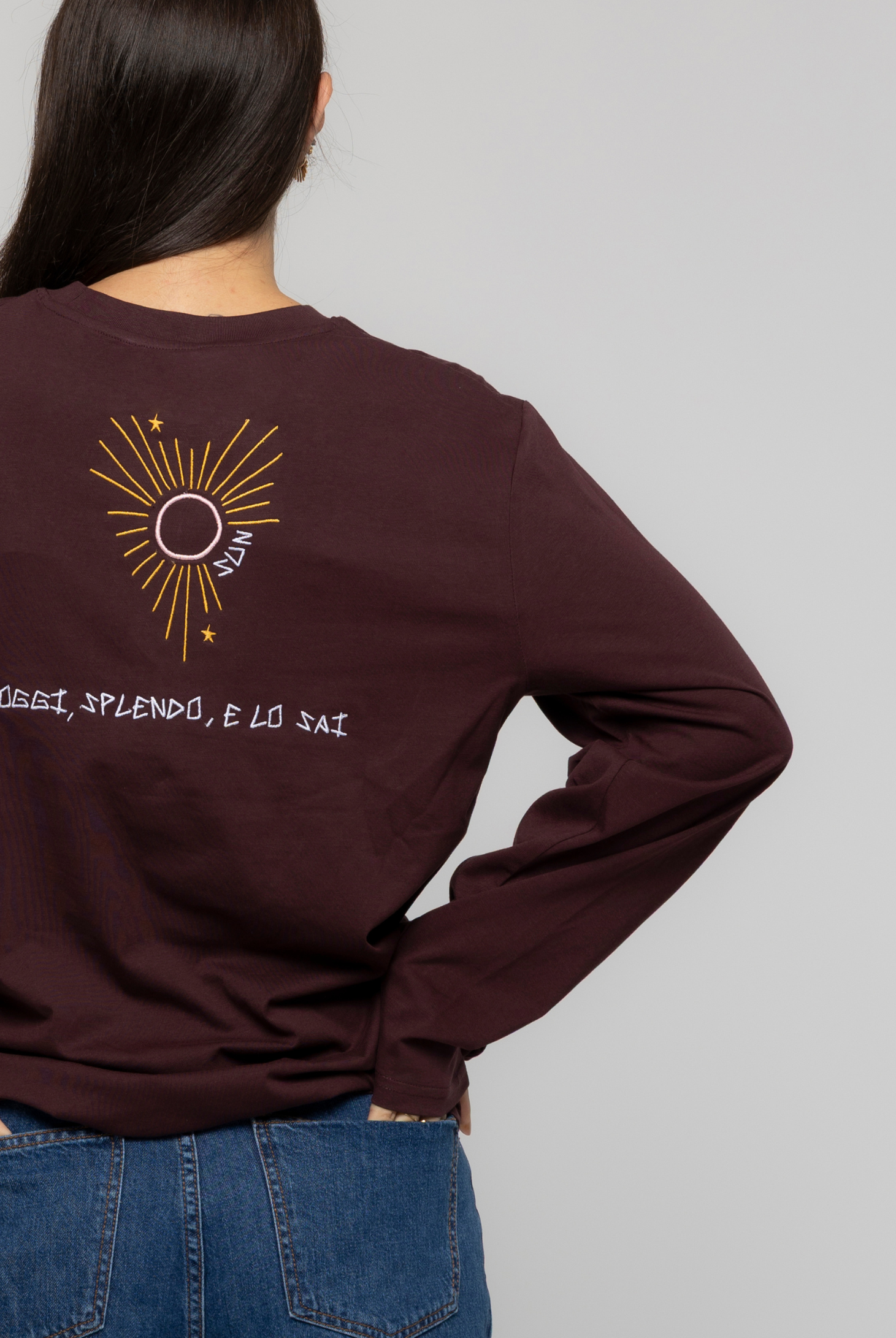 Long Sleeve Red Brown Ricamata - Giorgia Fratta