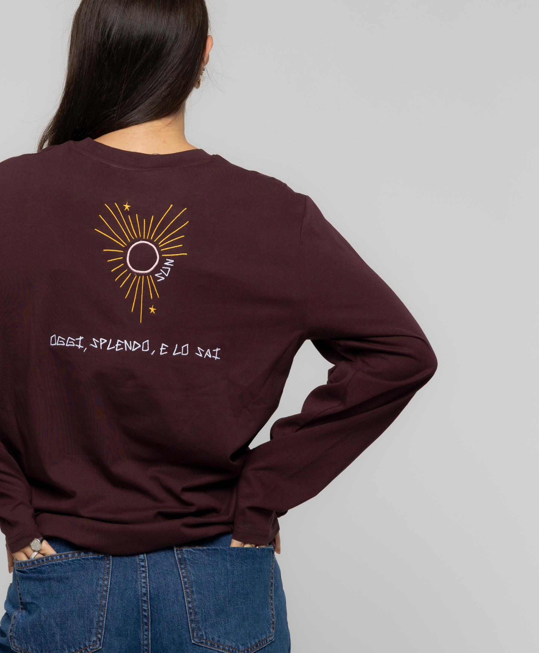 Long Sleeve Red Brown Ricamata - Giorgia Fratta
