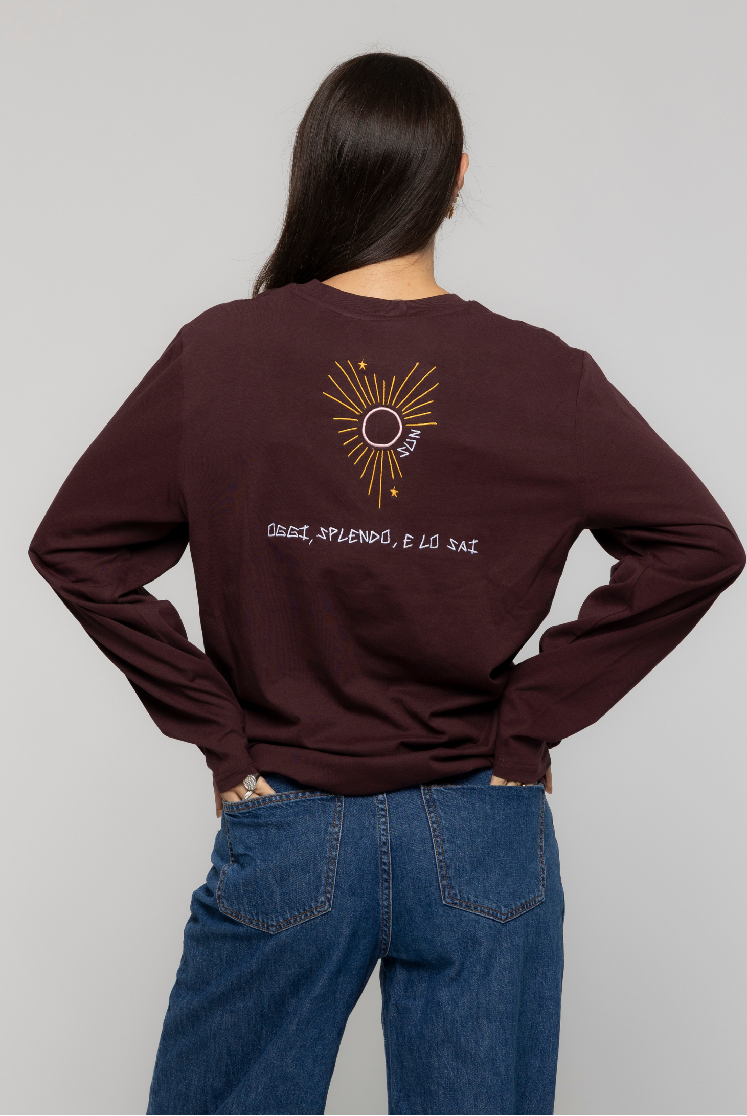 Long Sleeve Red Brown Ricamata - Giorgia Fratta