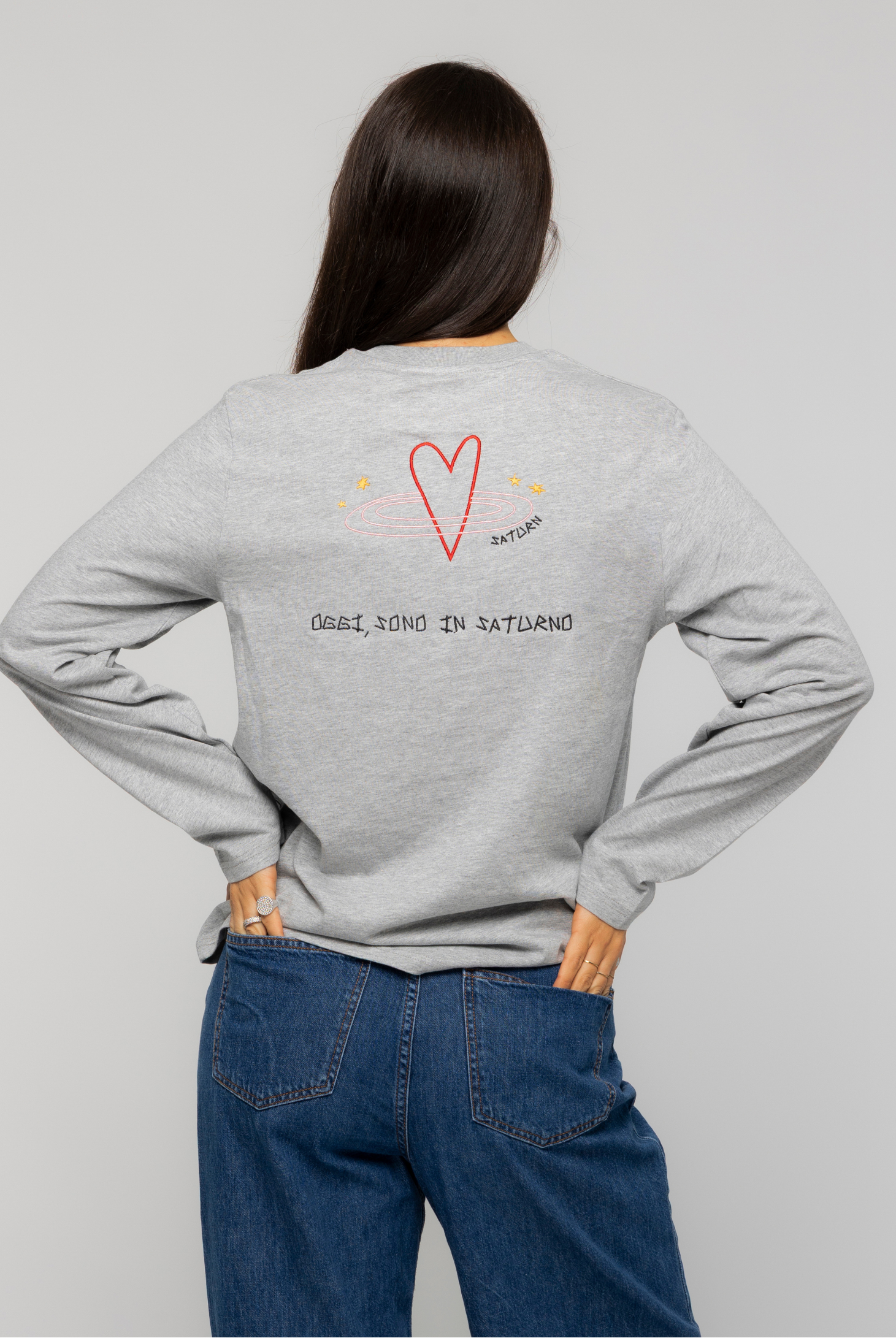 Long Sleeve Grigia Ricamata - Giorgia Fratta