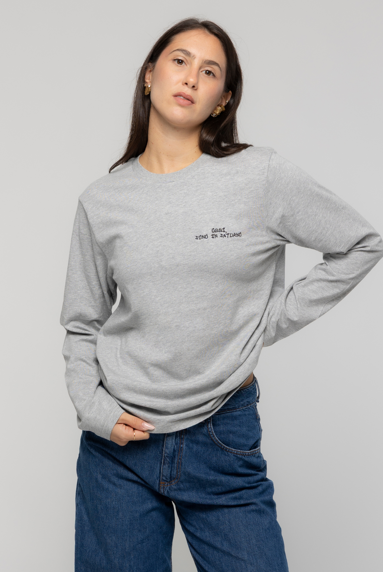 Long Sleeve Grigia Ricamata - Giorgia Fratta