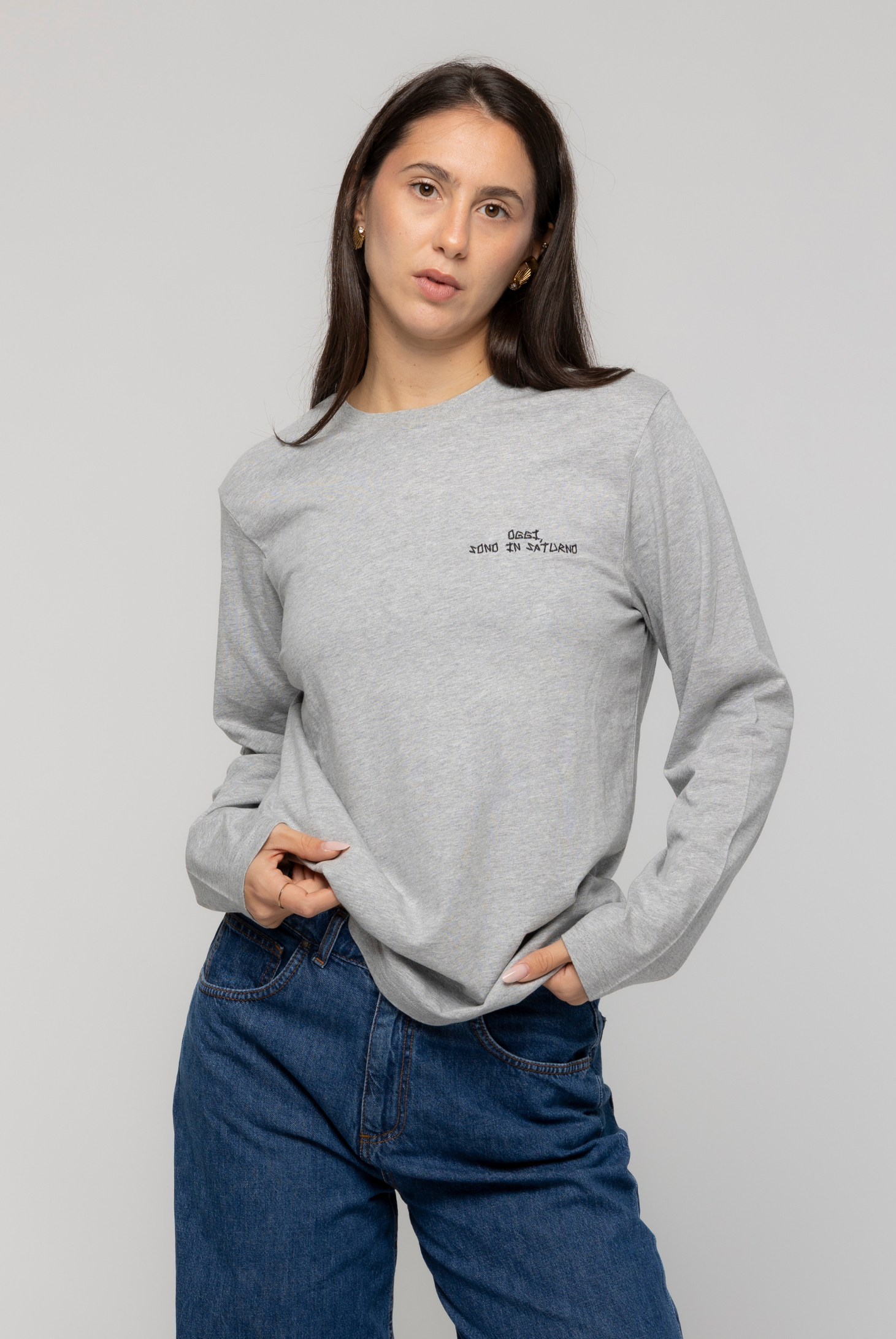 Long Sleeve Grigia Ricamata - Giorgia Fratta