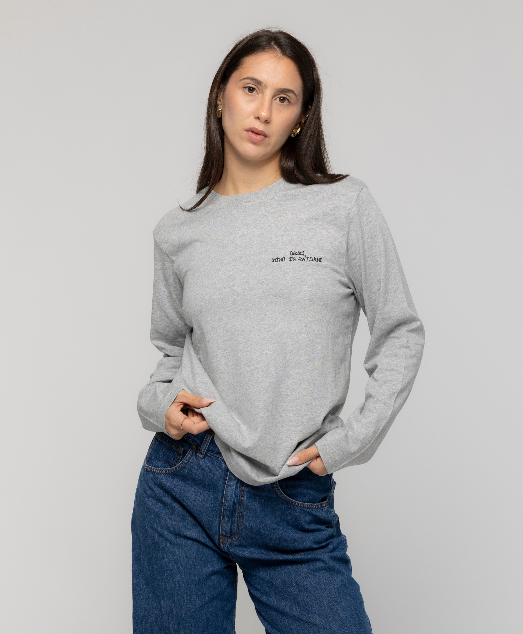 Long Sleeve Grigia Ricamata - Giorgia Fratta