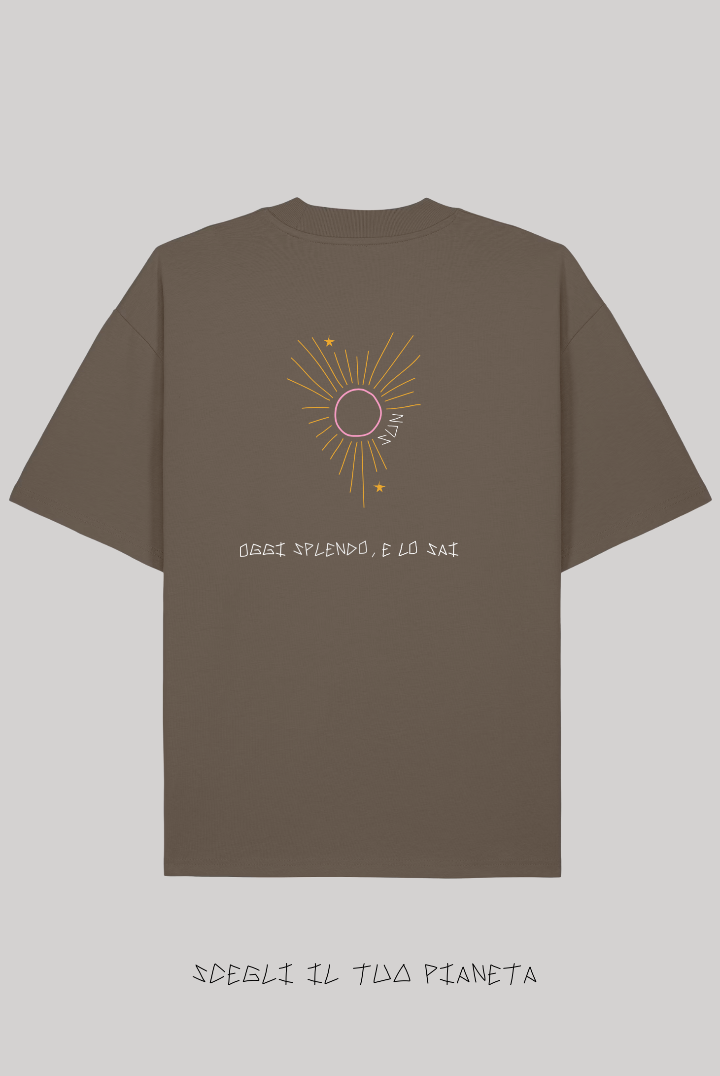T-Shirt Mocha Ricamata - Giorgia Fratta