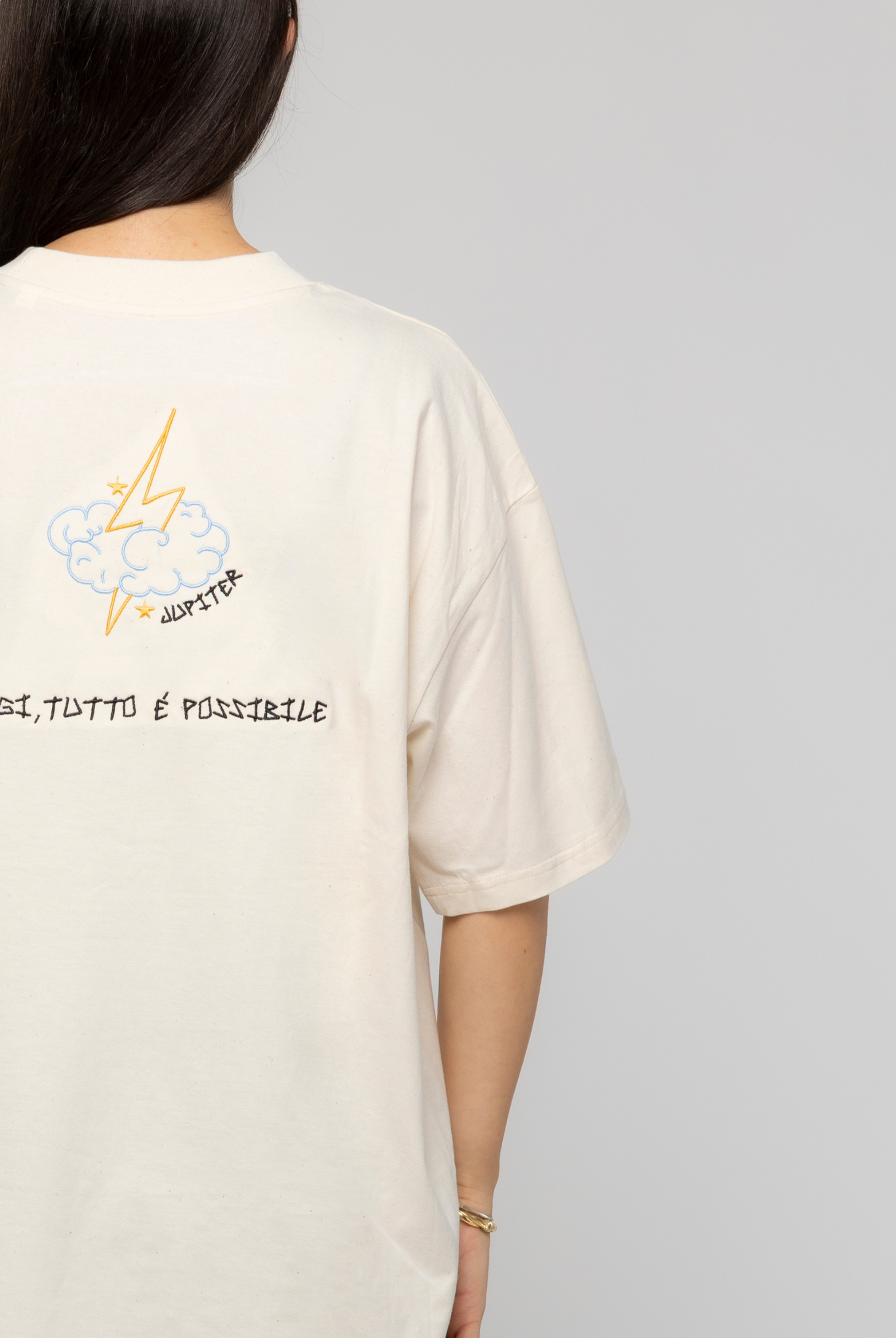 T-Shirt Natural Raw Ricamata - Giorgia Fratta