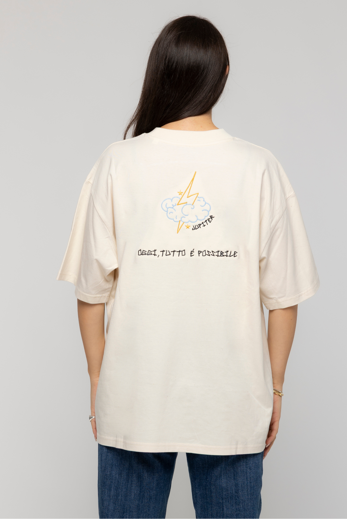 T-Shirt Natural Raw Ricamata - Giorgia Fratta