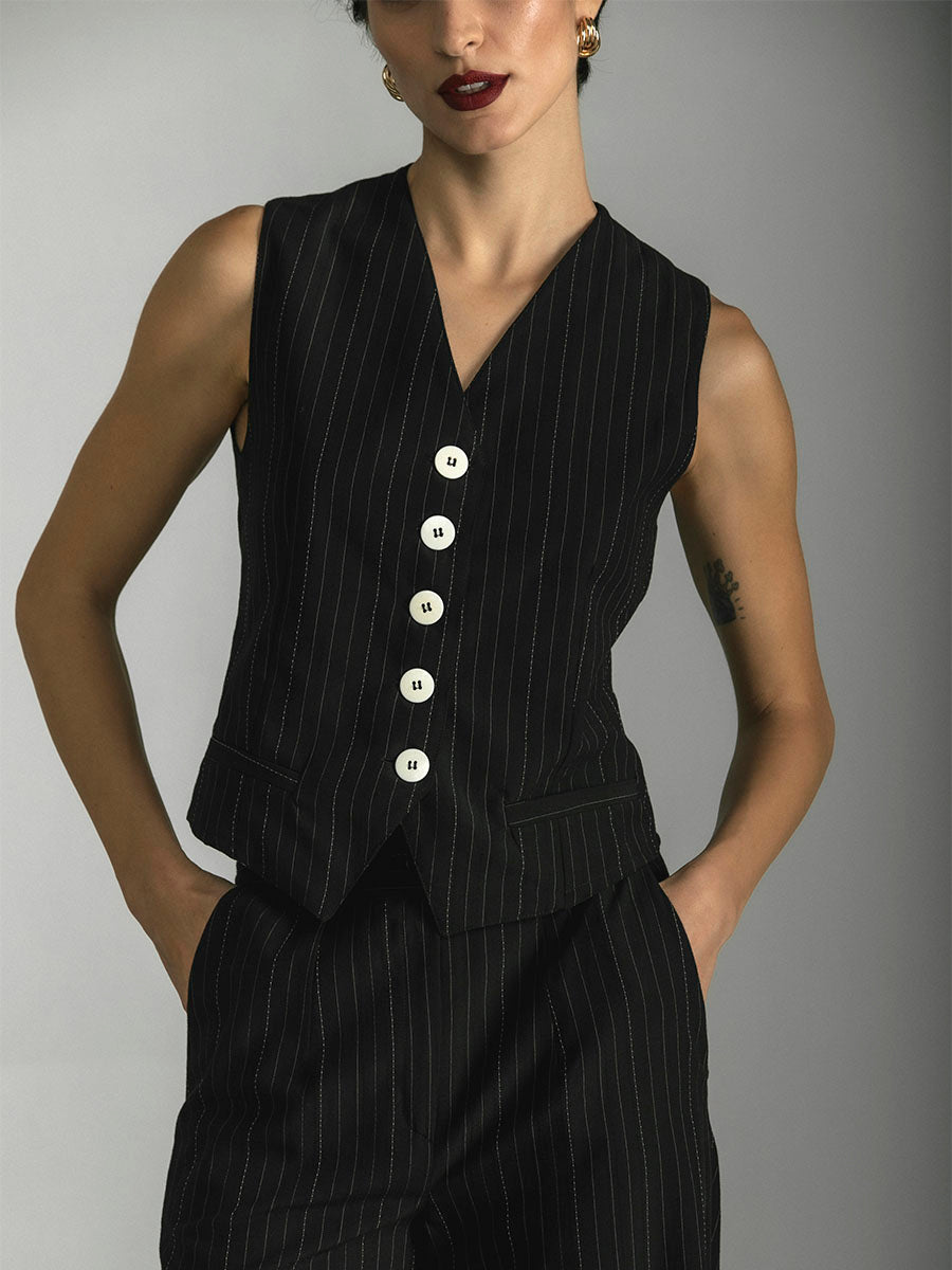 Gilet Isabella Gessato - Giorgia Fratta