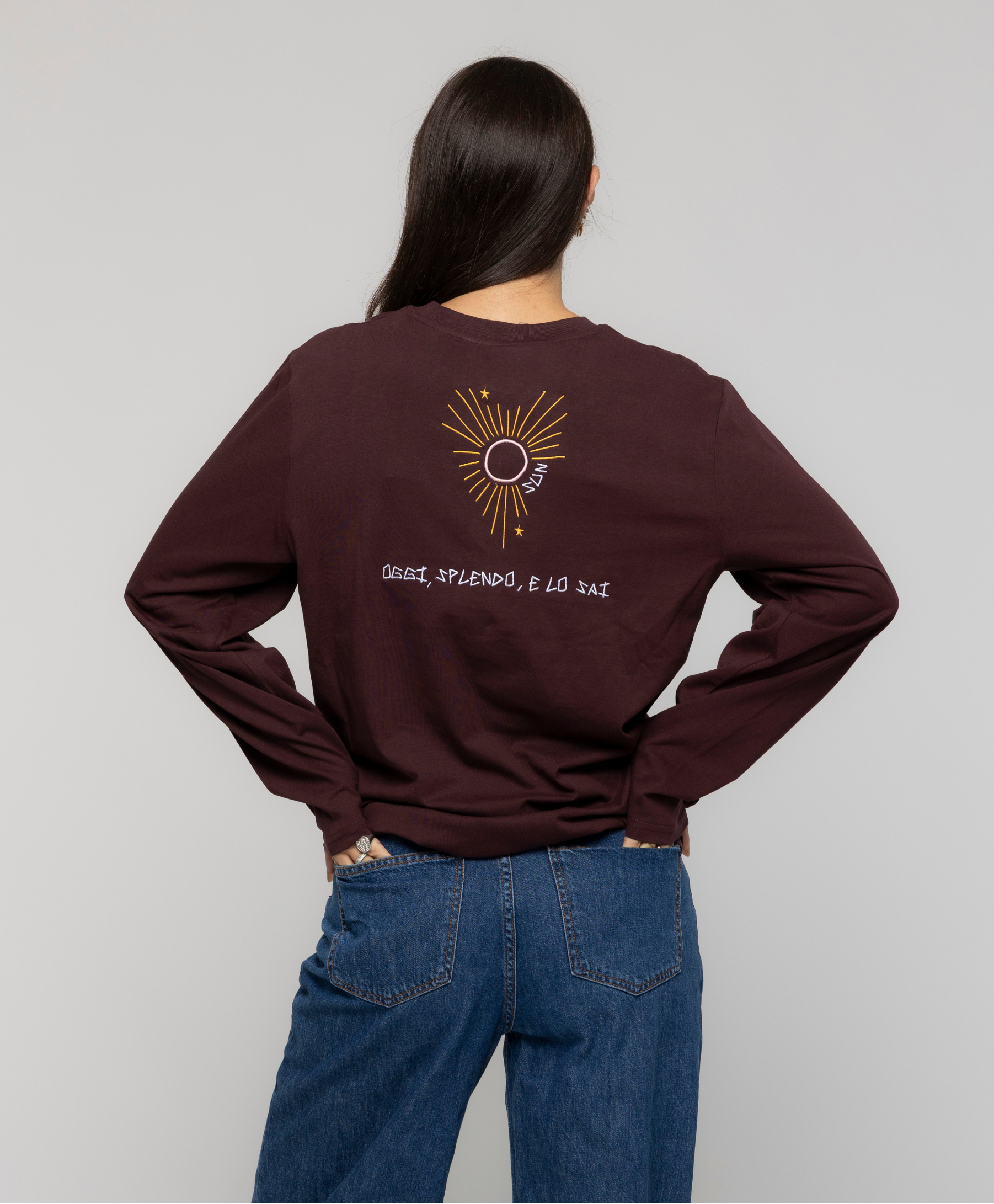 Long Sleeve Red Brown Ricamata - Giorgia Fratta