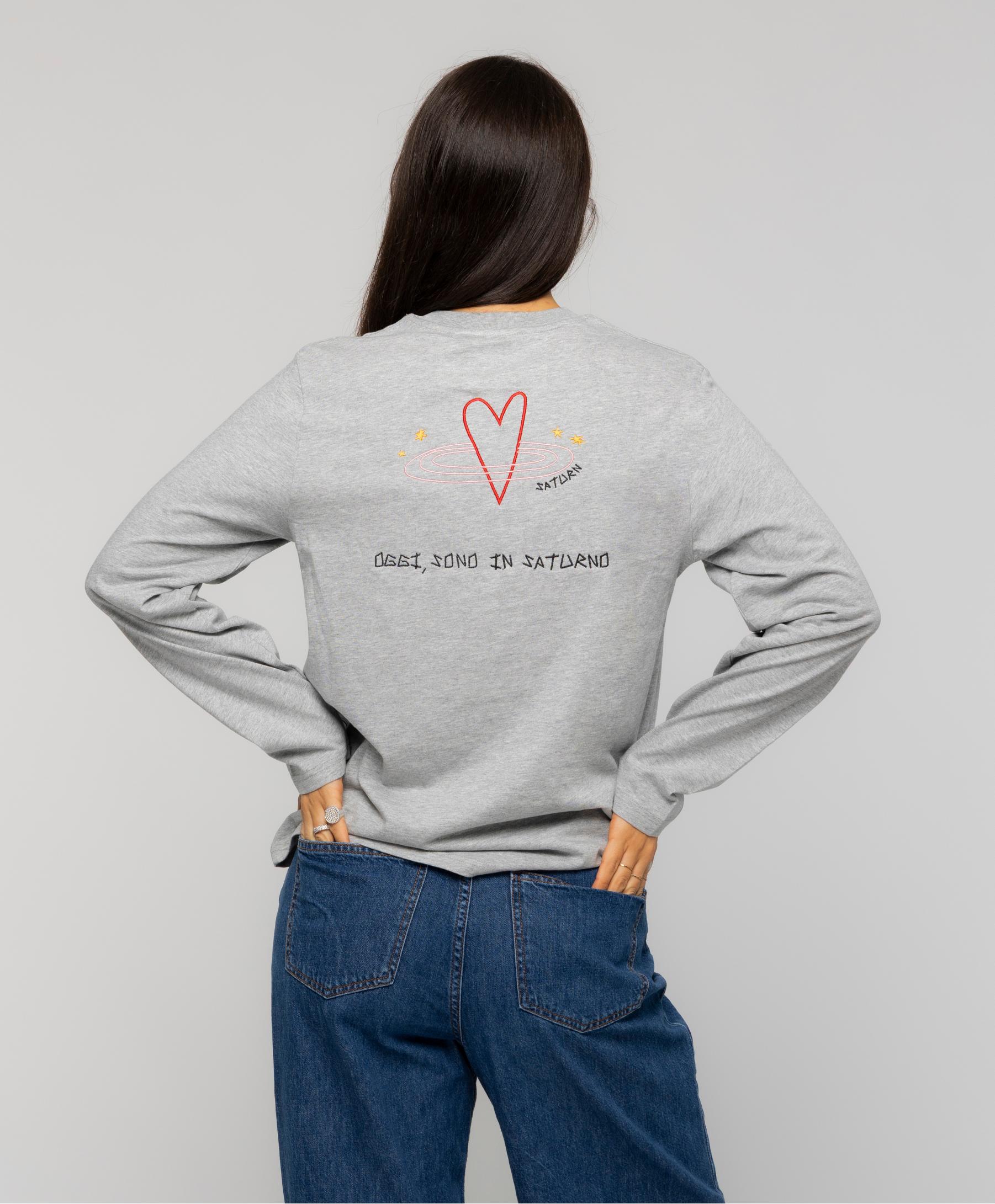 Long Sleeve Grigia Ricamata - Giorgia Fratta
