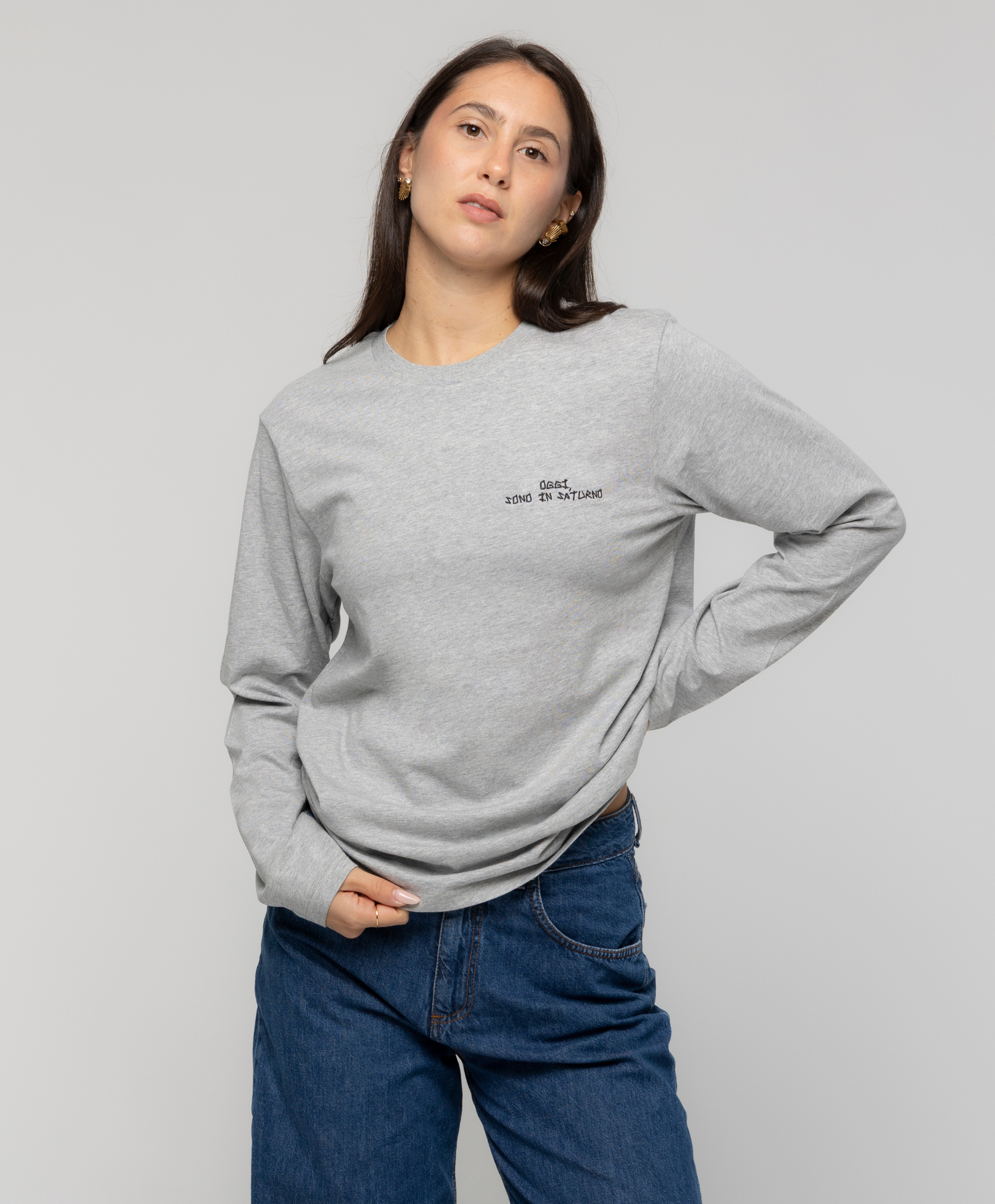 Long Sleeve Grigia Ricamata - Giorgia Fratta